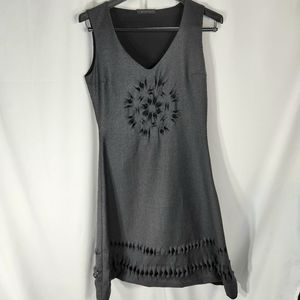 Francisco Rosas Grey Perforated Sleeveless Dress Size 40/US Small
